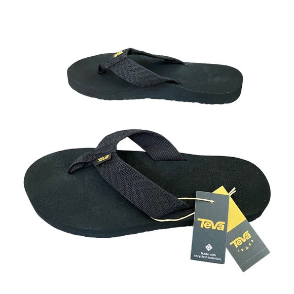 NWT Teva Mush 2 Women’s Black thong flip flop Sandal Size 6 - Picture 3 of 7